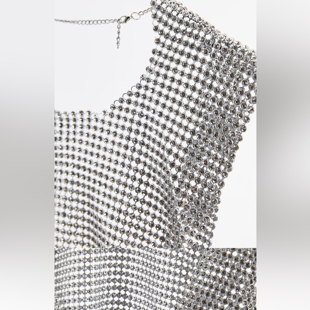 GORGEOUS ZARA NWT Open Back Rhinestone Top - Picture 11 of 14